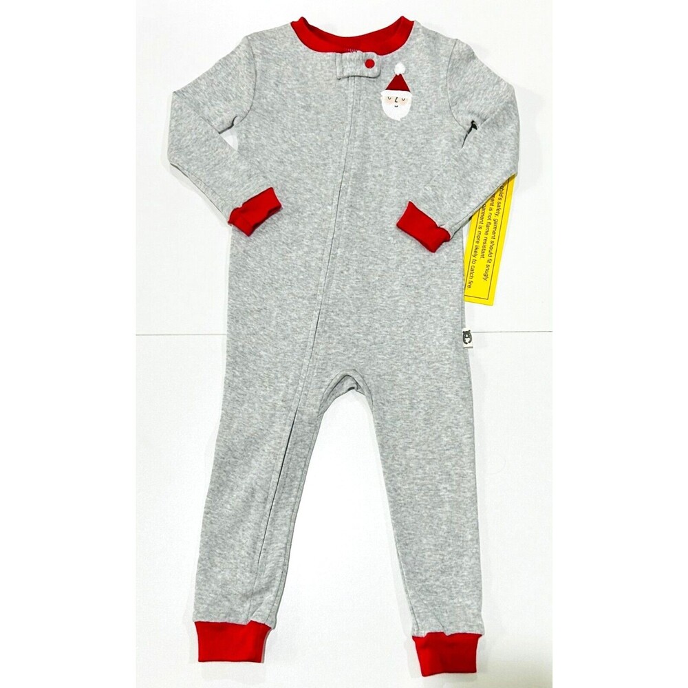 Rabbit + Bear Organic My First Christmas Sleeper Embroidered Pajamas NWT 24 M